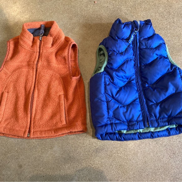 REI Jackets & Coats Two Rei Toddler Vests The Orange Fleece Is 8 Months The Blue Down Is 2t